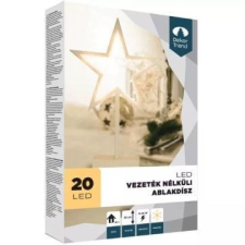 Aqualing Dekortrend: Csillag ablakdísz, 20 LED, meleg fehér fényű party kellék