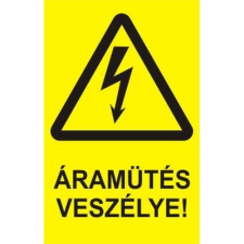  Áramütés veszélye! - öntapadó, 160*240mm információs tábla, állvány