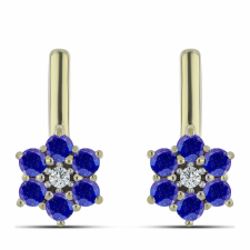  Arannyal Bevont Ezüst Fülbevaló Lapisz Lazulival és Fehér Topázzal, Y62006 fülbevaló