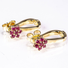  Arannyal Bevont Ezüst Fülbevaló Madagaszkári Rubinokkal fülbevaló