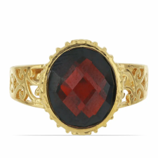  Arannyal Bevont Ezüst Gyűrű Barton Gránáttal, Y48533/57 gyűrű