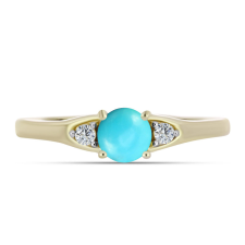  Arannyal Bevont Ezüst Gyűrű Csipkerózsika Türkizzel és Fehér Topázzal, Y62205/54 gyűrű