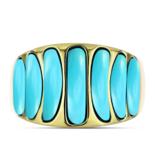  Arannyal Bevont Ezüst Gyűrű Csipkerózsika Türkizzel, Y62231/54 gyűrű