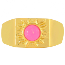  Arannyal Bevont Ezüst Gyűrű Etiópiai Neon Pink Opállal, PCY10022/54 gyűrű