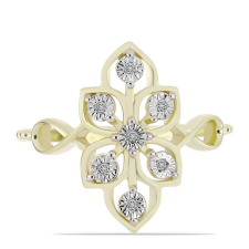  Arannyal Bevont Ezüst Gyűrű Fehér Gyémánttal, Y63053/54 gyűrű