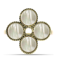  Arannyal Bevont Ezüst Gyűrű Gyöngyházzal, Y62673/59 gyűrű