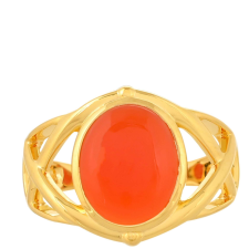  Arannyal Bevont Ezüst Gyűrű Karneollal, PCY9456/54 gyűrű