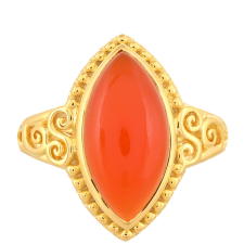  Arannyal Bevont Ezüst Gyűrű Karneollal, PCY9471/57 gyűrű