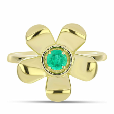  Arannyal Bevont Ezüst Gyűrű Kolumbiai Smaragddal, Y62337/52 gyűrű