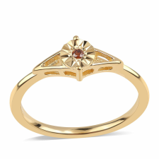  Arannyal Bevont Ezüst Gyűrű Vörös Gyémánttal, ROS716/62 gyűrű