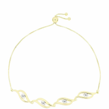  Arannyal Bevont Ezüst Karkötő Fehér Gyémánttal, Y63129 karkötő