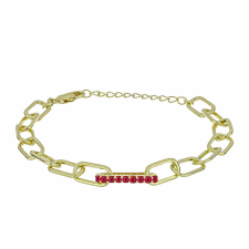  Arannyal Bevont Ezüst Karkötő Madagaszkári Rubinnal, Y59601 karkötő