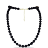  Arannyal Bevont Ezüst Nyaklánc Suwari Fekete Onixszal, Y60324