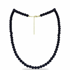  Arannyal Bevont Ezüst Nyaklánc Suwari Fekete Onixszal, Y60358 nyaklánc