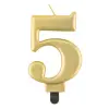  Arany 5-ös Metallic számgyertya, tortagyertya