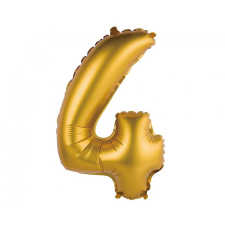 Arany Gold Matt 4-es mini szám fólia lufi 35 cm party kellék