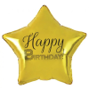  Arany Happy Birthday Gold csillag fólia lufi 44 cm