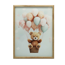 ARANY KERETES FALI PLAKÁT A KIS MEDVE PARADIZIA AZ ÉGBEN 70x100 CM grafika, keretezett kép