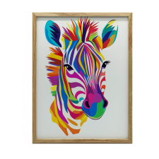 ARANY KERETES FALI PLAKÁT RAINBOW ZEBRA 40x50 CM MATT grafika, keretezett kép