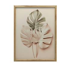  ARANY MONSTERA FALI PLAKÁT ARANY KERETBEN, SÖTÉTBARNA 50x70 CM grafika, keretezett kép
