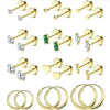  Arany Színű 316L Piercing Szett - 12 pár