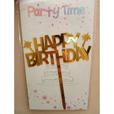  Arany színű Happy Birthday felirat sziluett,tortadísz sütés és főzés