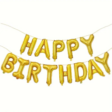  Arany színű Happy Birthday lufi füzér sütés és főzés