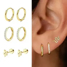  Arany Színű Orvosi Acél Piercing Szett - 6 db egyéb ékszer