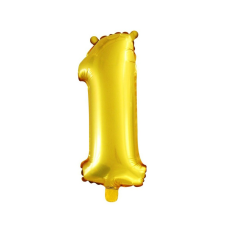 Arany színű szám fólia lufi - 1 party kellék
