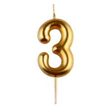 Arany színű számgyertya – 3 party kellék
