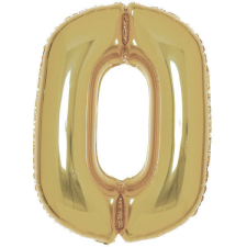  Arany White Gold 0-ás szám fólia lufi 90 cm party kellék