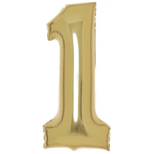  Arany White Gold 1-es szám fólia lufi 82 cm party kellék