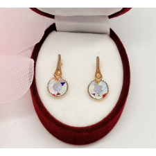 Aranyozott antiallergén fülbevaló Sv. kristállyal, 18 mm fülbevaló