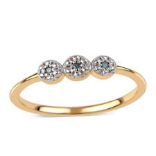  Aranyozott Ezüst Gyűrű Kék Gyémánttal - Elegáns Női Ékszer gyűrű