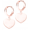  Aranyozott fülbevaló szívvel, ezüst horgokkal, 925 ezüst