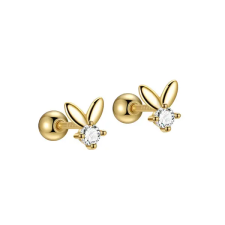  Aranyozott S999 Ezüst Nyuszi Alakú Köves Barbell Piercing egyéb ékszer