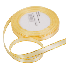  Aranyszélű szatén szalag krém 10mmx25y dekorációs kellék