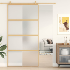 aranyszínű ESG tejüveg és alumínium tolóajtó 102,5 x 205 cm építőanyag