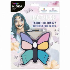 Arcfesték, tégelyes, 8 db-os, pillangó formájú tartóban, Kidea arcfesték