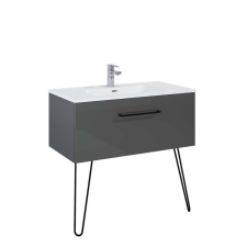 Arezzo AREZZO design CARMEL 90cm-es alsószekrény 1 fiókkal, Mf. Antracit színben fürdőszoba bútor