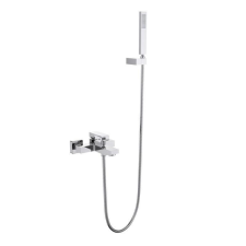 Arezzo design Cubefield króm fali egykaros kerámiabetétes kádtöltő csaptelep zuhanyszettel csaptelep