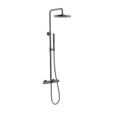 Arezzo design Elegant metál szürke 3 funkciós termosztatikus kádtöltős zuhanyrendszer, zuhanyszettel csaptelep