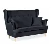  Ari Skandináv Stílusú Karosszékes Kanapé, Nem Átalakítható, Family Furniture, Fekete Velúr