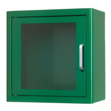  ARKY ZÖLD defibrillátor fali fém kabin RIASZTÓVAL gyógyászati segédeszköz