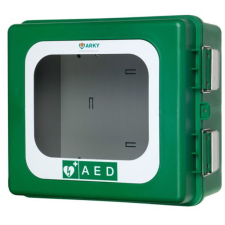 Arky -zöld defibrillátor fali kabin - kültéri - riasztóval gyógyászati segédeszköz