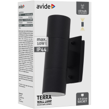 ARMIN TRADE KFT. Avide kültéri fali lámpa Terra 2xGU10 IP44 fekete | KÜLÖN CSOMAG | kültéri világítás