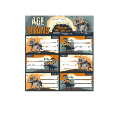 Ars Una : Age of the Titans dinoszaurusz mintás csomagolt füzetcímke 3x6db-os információs címke