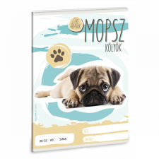 Ars Una Cuki állatok tűzött füzet A/5, 32 lap sima, kutyás, mopsz füzet