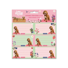 Ars Una : Cute Animals doggie kutyás csomagolt füzetcímke 3x6 db-os füzetcímke