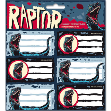 Ars Una : Raptor csomagolt füzetcímke 3x6db-os iskolai kiegészítő